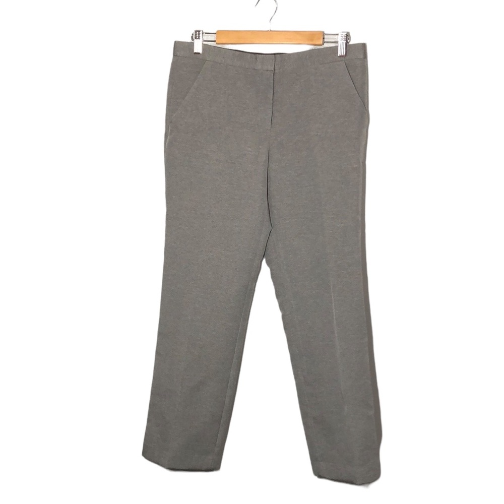 THE ROW | Heather Grey Silk Blend Straight Leg Ankle Trouser Pants size 6
